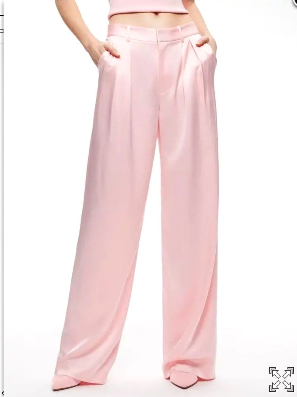 ALICE + OLIVIA Gorgeous Petal Pink High Rise Flowy Teouser Pants Sz 4 NWT $495!!